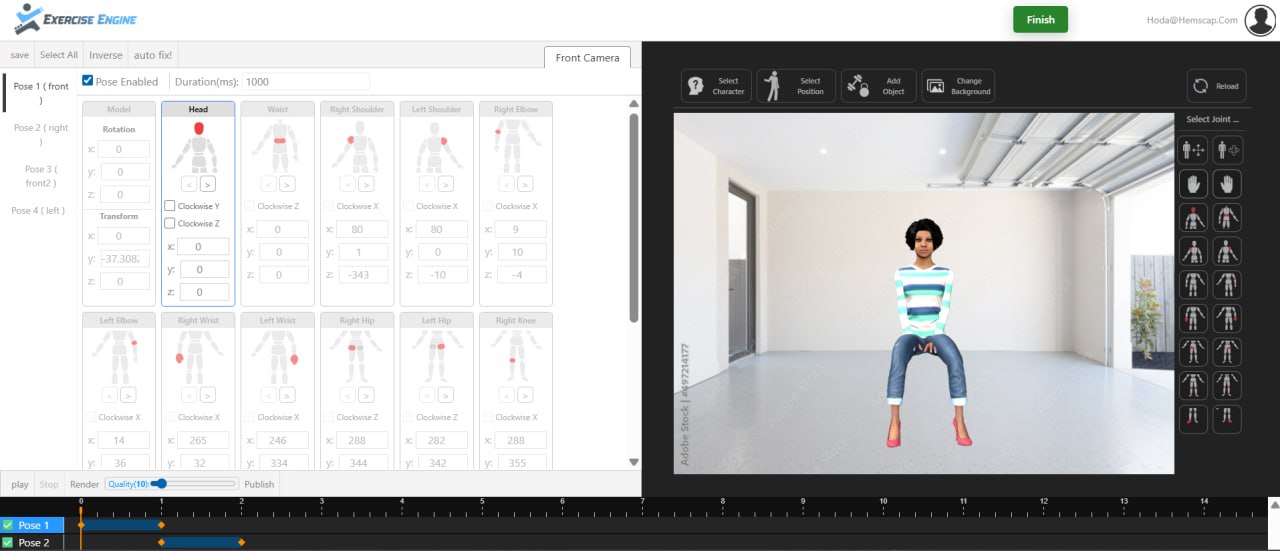 Configurable Biomechanical Parameters