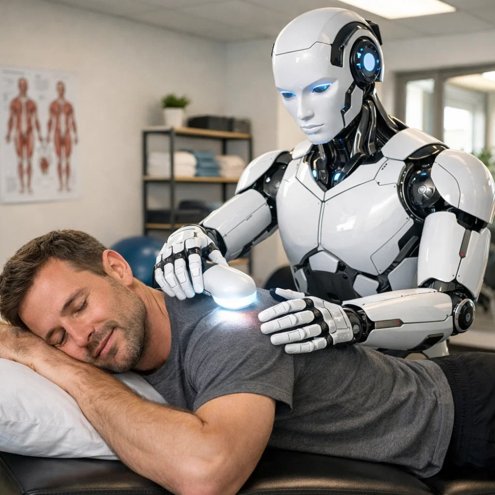 Patient using HildaCoach AI for home care